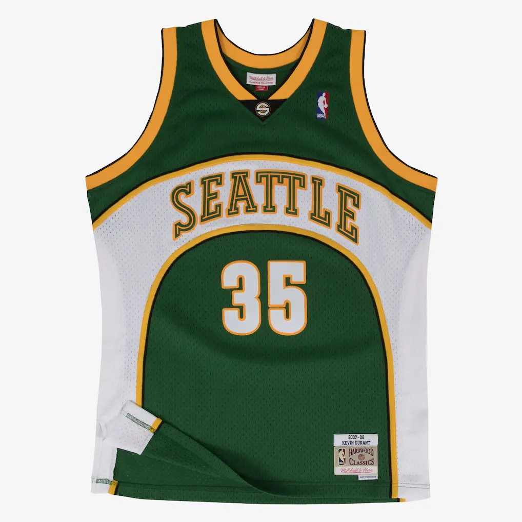 Kevin Durant Seattle SuperSonics 2007-08 Green Jersey Stitched 1 Kevin Durant Seattle SuperSonics 2007-08 Green Swingman Player Jersey