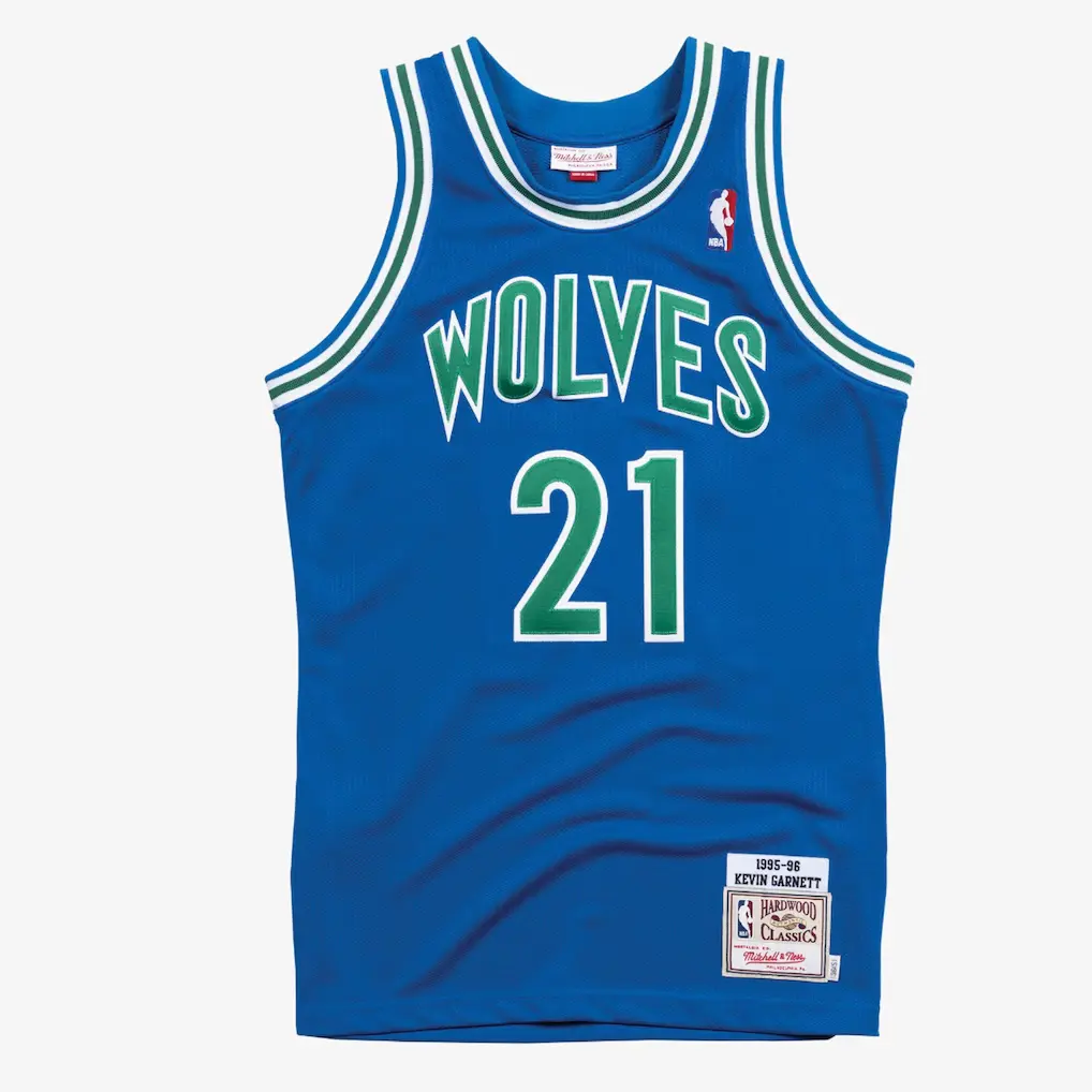 Kevin Garnett Minnesota Timberwolves 1995-96 Blue Jersey Stitched 1 Kevin Garnett Minnesota Timberwolves 1995-96 Blue Authentic Jersey