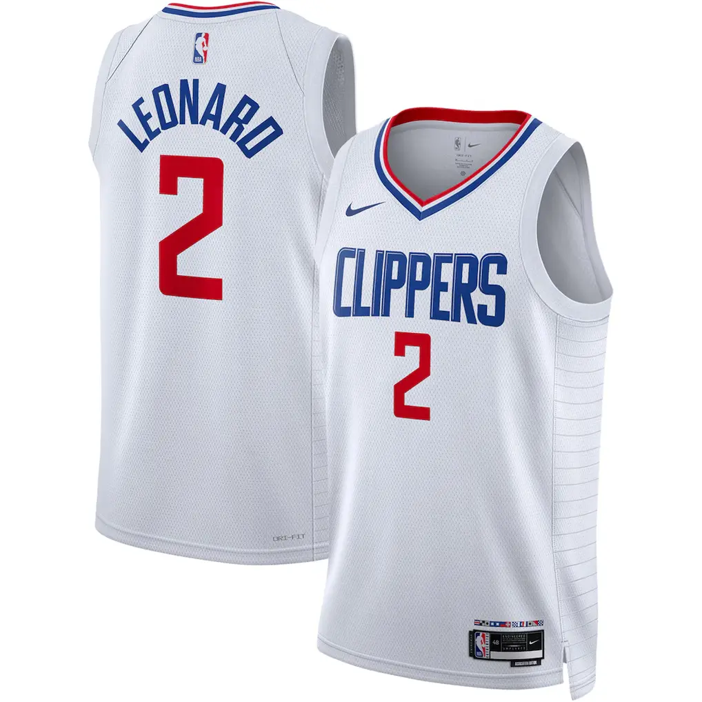 LA Clippers Kawhi Leonard White Jersey Stitched 1 LA Clippers Kawhi Leonard Nike White Swingman Jersey