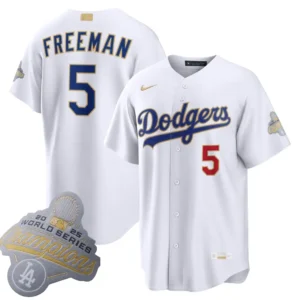 Dodgers Freddie Freeman White 2026 Gold Collection Jersey Stitched