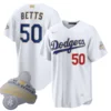 Dodgers Mookie Betts White 2026 Gold Collection Jersey Stitched