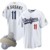 Dodgers Roki Sasaki White 2026 Gold Collection Jersey Stitched