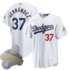 Dodgers Teoscar Hernández White 2026 Gold Collection Jersey Stitched