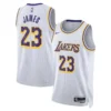 Los Angeles Lakers LeBron James Nike White Swingman Jersey