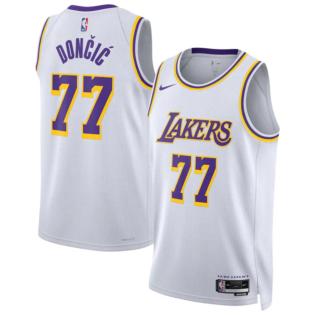 Lakers Luka Doncic White Jersey Stitched 1 Los Angeles Lakers Luka Doncic Nike White Swingman Jersey