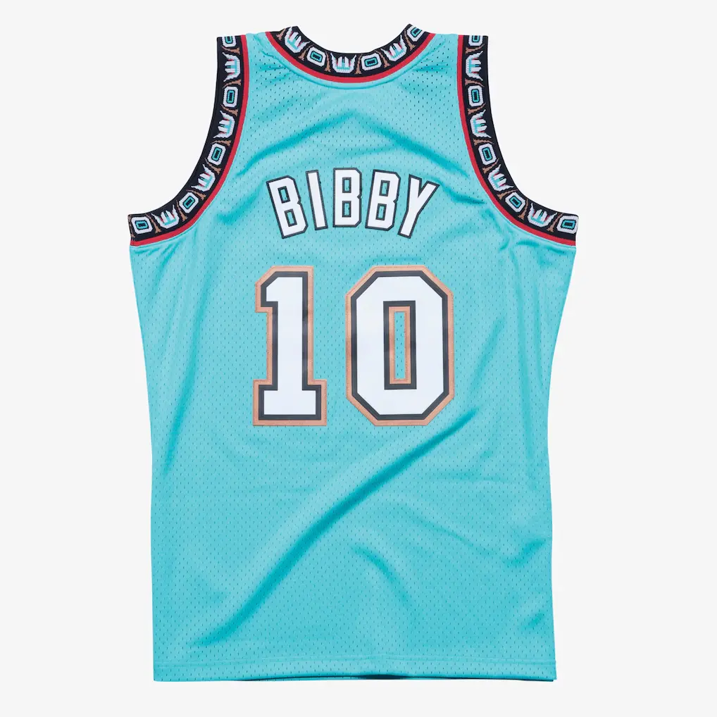 Mike Bibby Vancouver Grizzlies 1998-99 Turquoise Swingman Player Jersey b Mike Bibby Vancouver Grizzlies 1998 99 Turquoise Swingman Player Jersey b