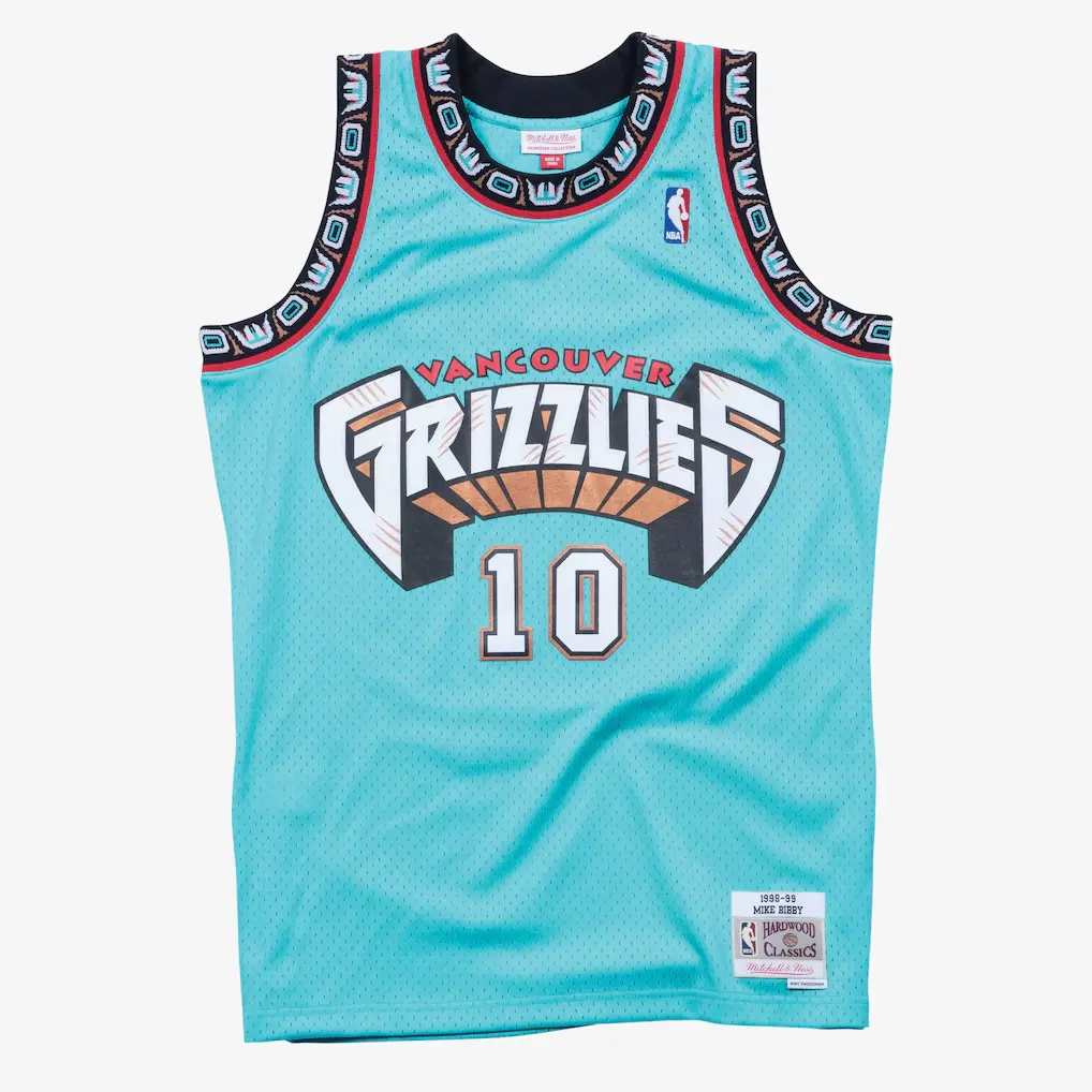 Mike Bibby Vancouver Grizzlies 1998-99 Turquoise Jersey Stitched 1 Mike Bibby Vancouver Grizzlies 1998-99 Turquoise Swingman Player Jersey