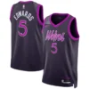 Minnesota Timberwolves #5 Anthony Edwards Purple 2025-26 City Edition Stitched Jersey