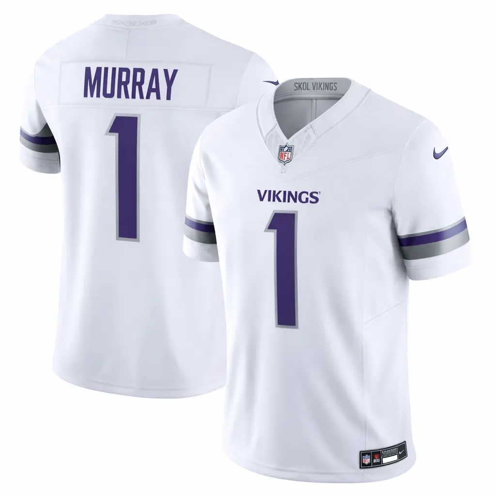 Vikings 2026 Kyler Murray White Jersey Stitched 1 Minnesota Vikings Kyler Murray White Jersey