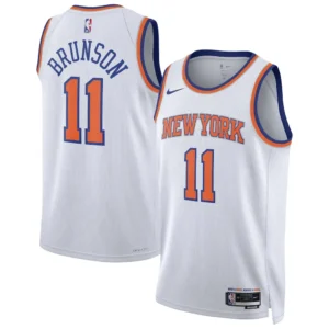 New York Knicks Jalen Brunson Nike White Swingman Jersey