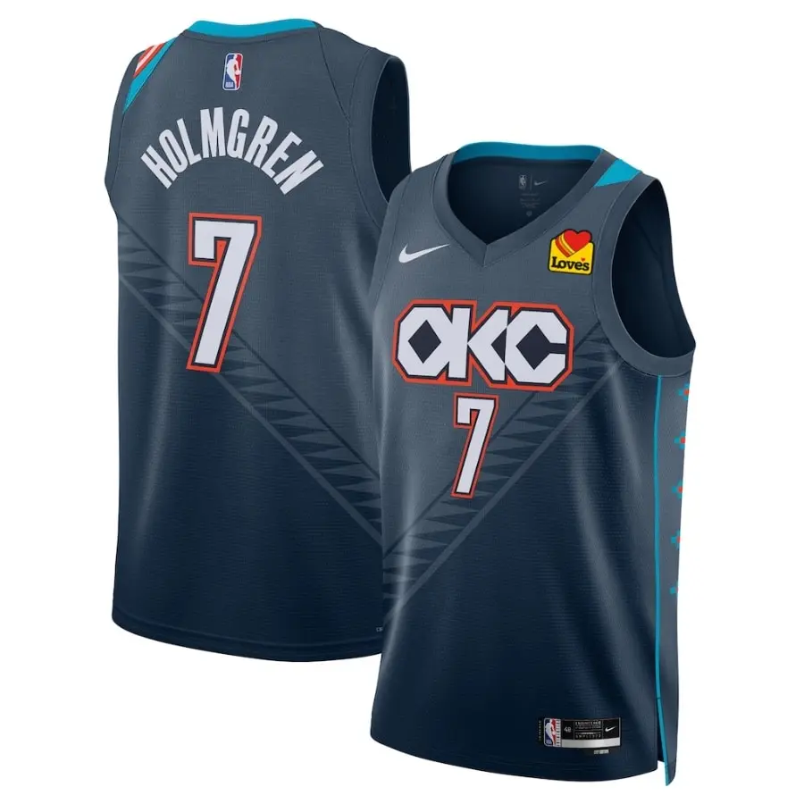 OKC Chet Holmgren Navy 2025-26 City Edition Jersey 1 Oklahoma City Thunder Chet Holmgren Nike Navy 2025_26 Swingman Jersey - City Edition