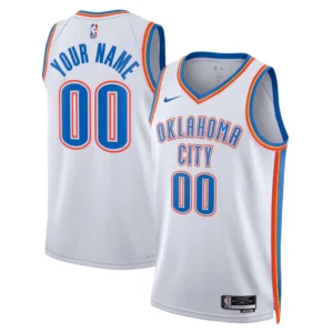 Oklahoma City Thunder Nike White Swingman Custom Jersey - Association Edition