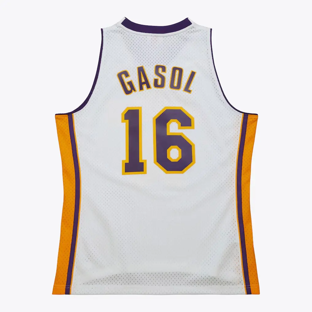 Pau Gasol Los Angeles Lakers 2008-09 White Noche Latina Swingman Jersey b Pau Gasol Los Angeles Lakers 2008 09 White Noche Latina Swingman Jersey b