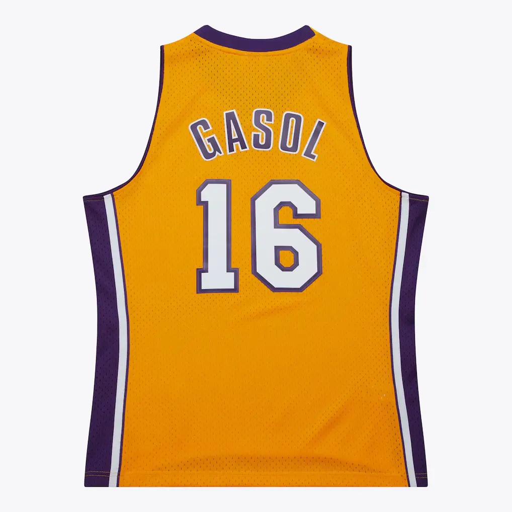 Pau Gasol Los Angeles Lakers 2009-10 Gold Swingman Jersey b Pau Gasol Los Angeles Lakers 2009 10 Gold Swingman Jersey b