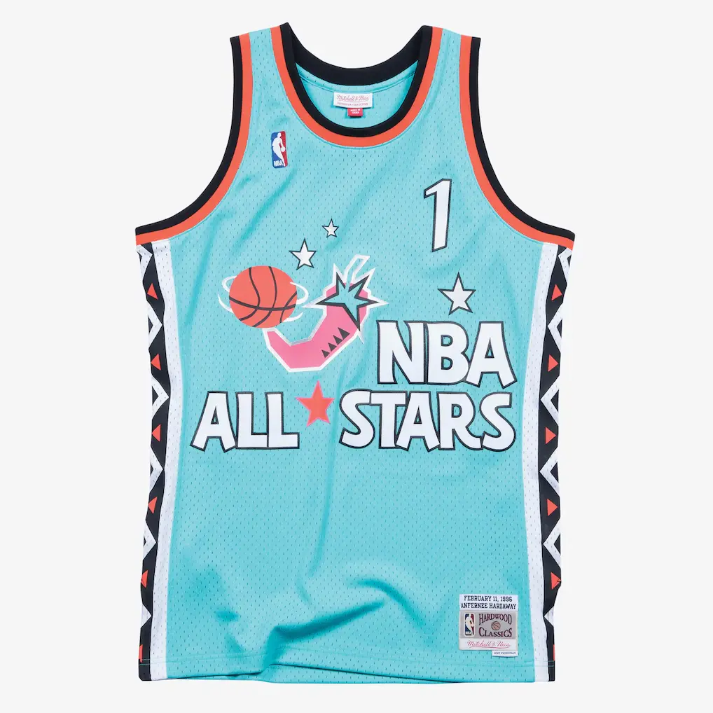 Penny Hardaway 1996 All-Star Game Turquoise Jersey Stitched 1 Penny Hardaway 1996 NBA All-Star Game Turquoise Swingman Player Jersey