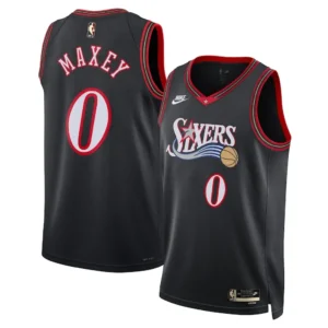 Philadelphia 76ers Tyrese Maxey Nike Black Swingman Jersey - Classic Edition