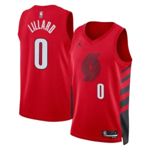 Portland Trail Blazers Damian Lillard Jordan Brand Red Swingman Jersey