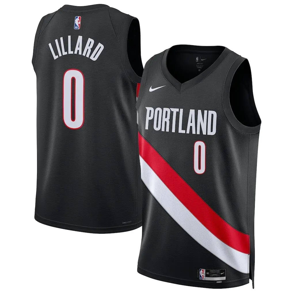 Portland Trail Blazers Damian Lillard Black Jersey Stitched 1 Portland Trail Blazers Damian Lillard Nike Black Swingman Player Jersey