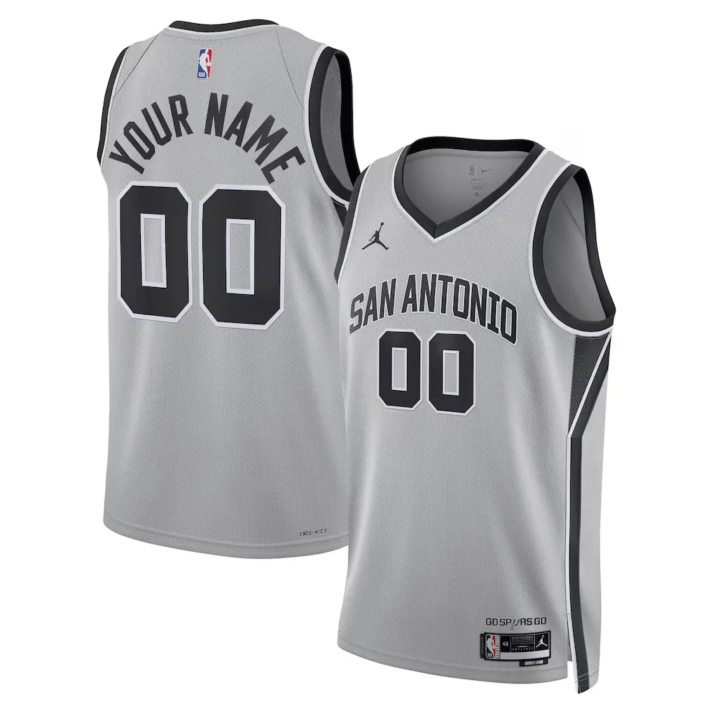 San Antonio Spurs Silver Custom Jersey Stitched 1 San Antonio Spurs Jordan Brand Silver Swingman Custom Jersey