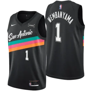 San Antonio Spurs Men's Nike 2025-2026 City Edition #1 Victor Wembanyama Swingman Jersey - Black