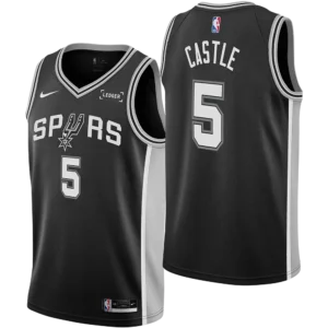 San Antonio Spurs Men's Nike Icon Edition Swingman Stephon Castle Jersey