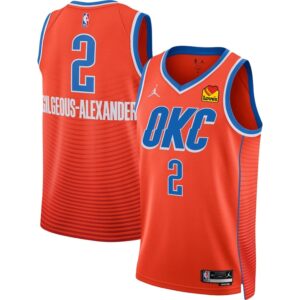 Shai Gilgeous-Alexander #2 Thunder Orange Jersey Stitched