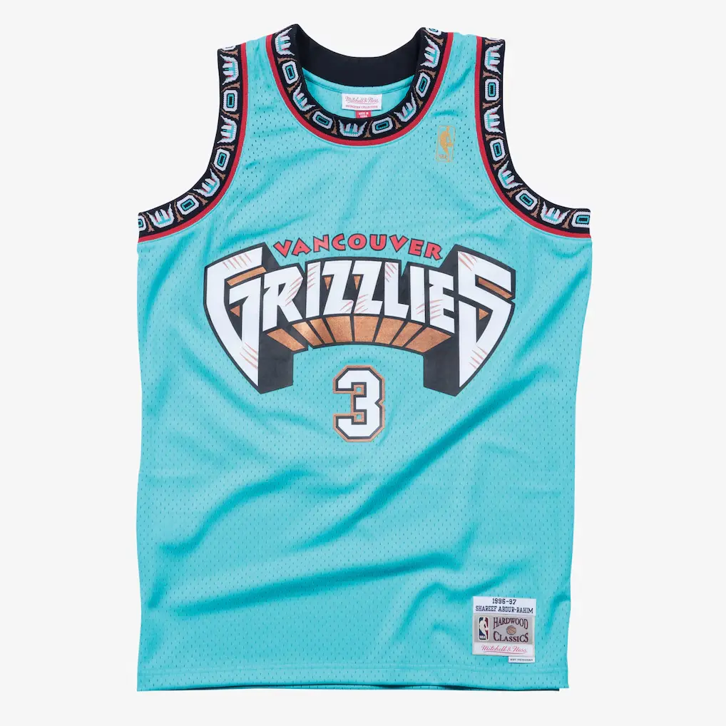 Shareef Abdur-Rahim Grizzlies 1996-97 Turquoise Jersey Stitched 1 Shareef Abdur-Rahim Vancouver Grizzlies 1996-97 Turquoise Swingman Player Jersey