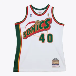 Shawn Kemp Seattle SuperSonics 1995-96 White Authentic Jersey