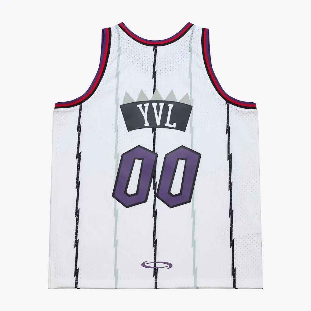 Toronto Raptors 1998-99 White Playboi Carti Swingman Jersey back Toronto Raptors 1998-99 White Playboi Carti Swingman Jersey back