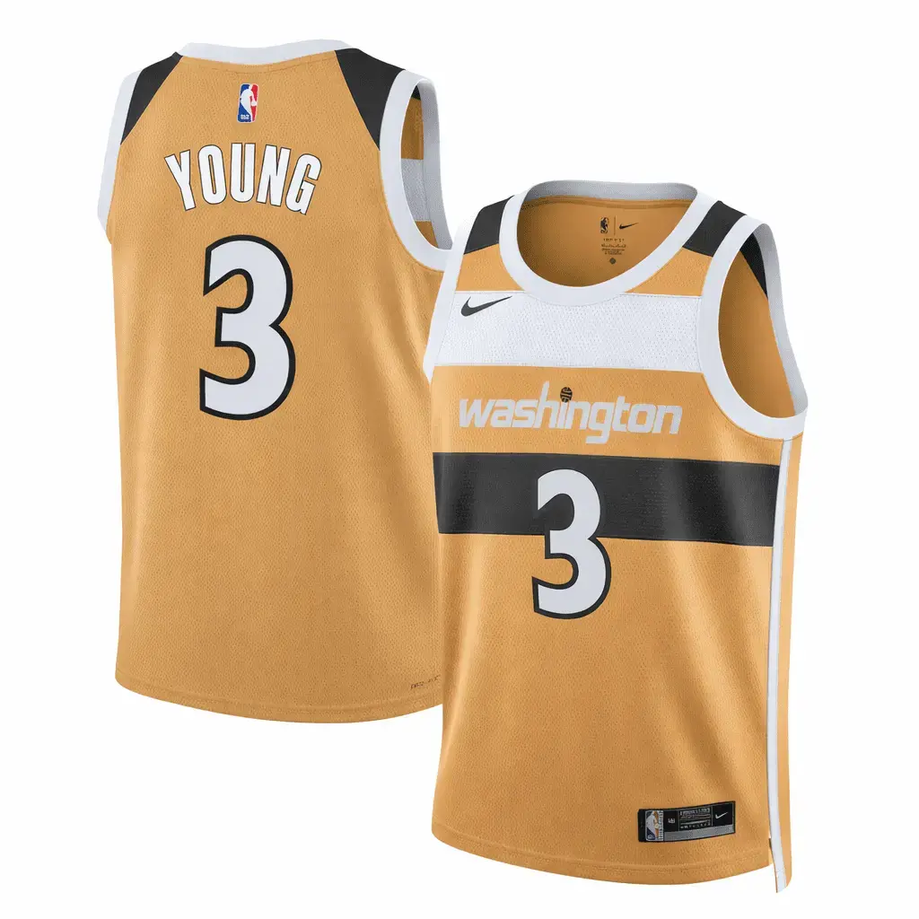 Trae Young Wizards Gold 2025-26 City Jersey Stitched Stitched 1 Trae Young Washington Wizards Gold 2025-26 City Jersey Stitched