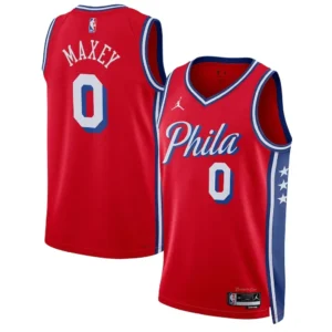 hiladelphia 76ers Tyrese Maxey Jordan Brand Red Swingman Jersey
