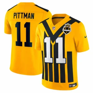 ittsburgh Steelers Michael Pittman Jr. Gold Alternate 1933 Throwback Jersey