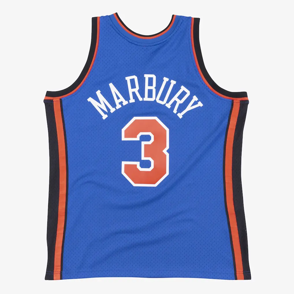 tephon Marbury Blue New York Knicks 2005-06 Hardwood Classics Swingman Player Jersey back tephon Marbury Blue New York Knicks 2005-06 Hardwood Classics Swingman Player Jersey back