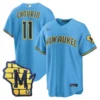 Brewers Jackson Chourio Light Blue Road Jersey Stitched