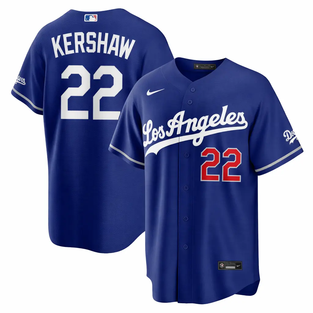 Dodgers 2026 Clayton Kershaw Royal Alternate Stadium Jersey Stitched 1 Kershaw Los Angeles Dodgers Alternate Royal Stadium Jersey