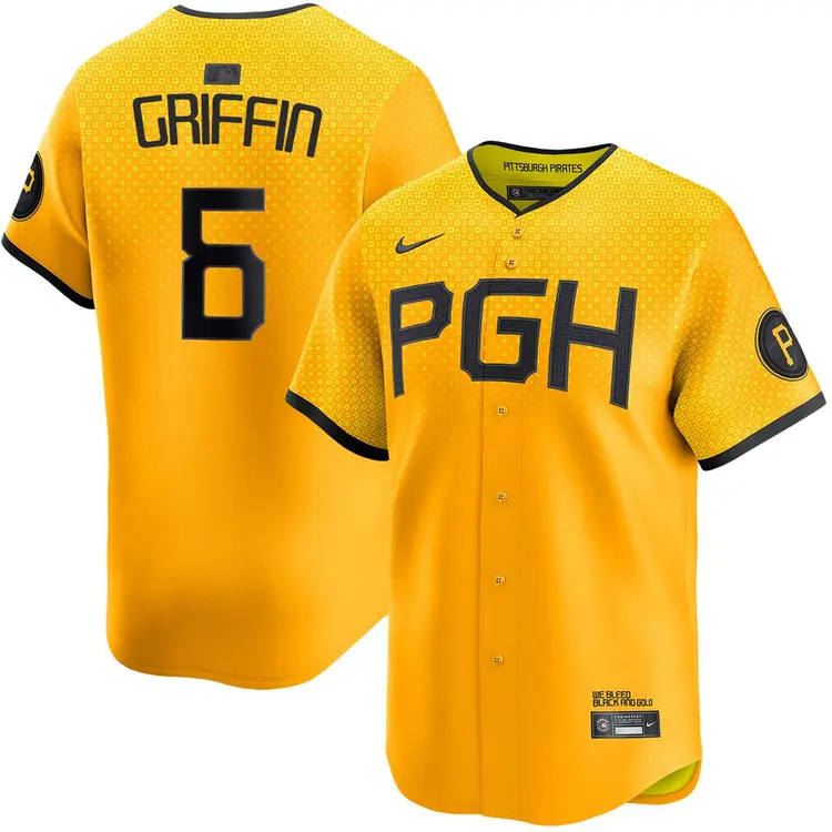 Konnor Griffin Pittsburgh Pirates City Connect Limited Jersey Stiched 1 Konnor Griffin Pittsburgh Pirates City Connect Limited Jersey