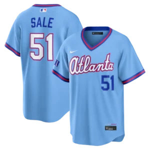 Men's Atlanta Braves Chris Sale Nike Powder Blue 2026 City Connect Stadium Jersey