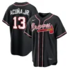 Men's Atlanta Braves Ronald Acuña Jr. Fashion Black Out Jersey