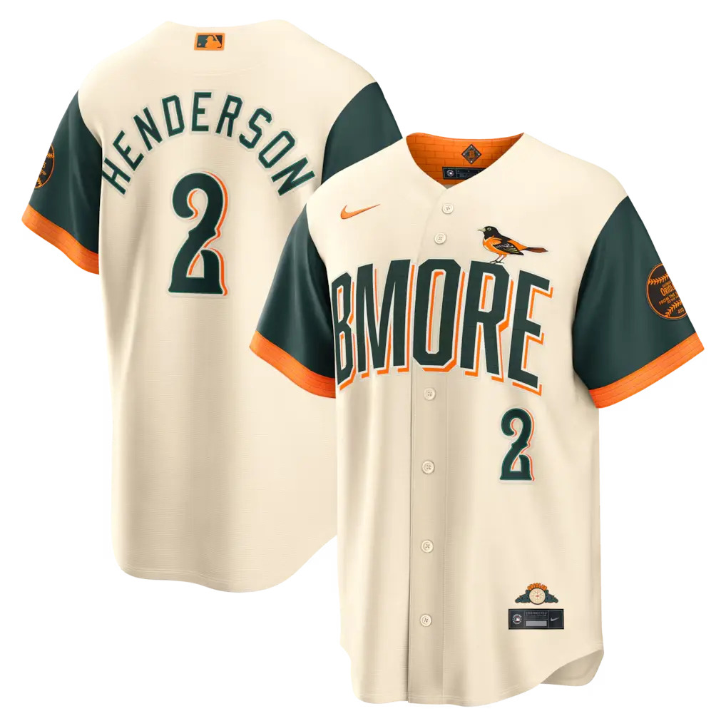 Baltimore Orioles Gunnar Henderson Natural 2026 City Connect Jersey Stitched 1 Men's Baltimore Orioles Gunnar Henderson Nike Natural 2026 City Connect Stadium Jersey