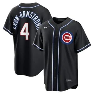 Men's Chicago Cubs Pete Crow-Armstrong Fashion Black Out Jersey