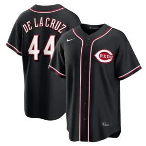 Men's Cincinnati Reds Elly De La Cruz Fashion Black Out Jersey