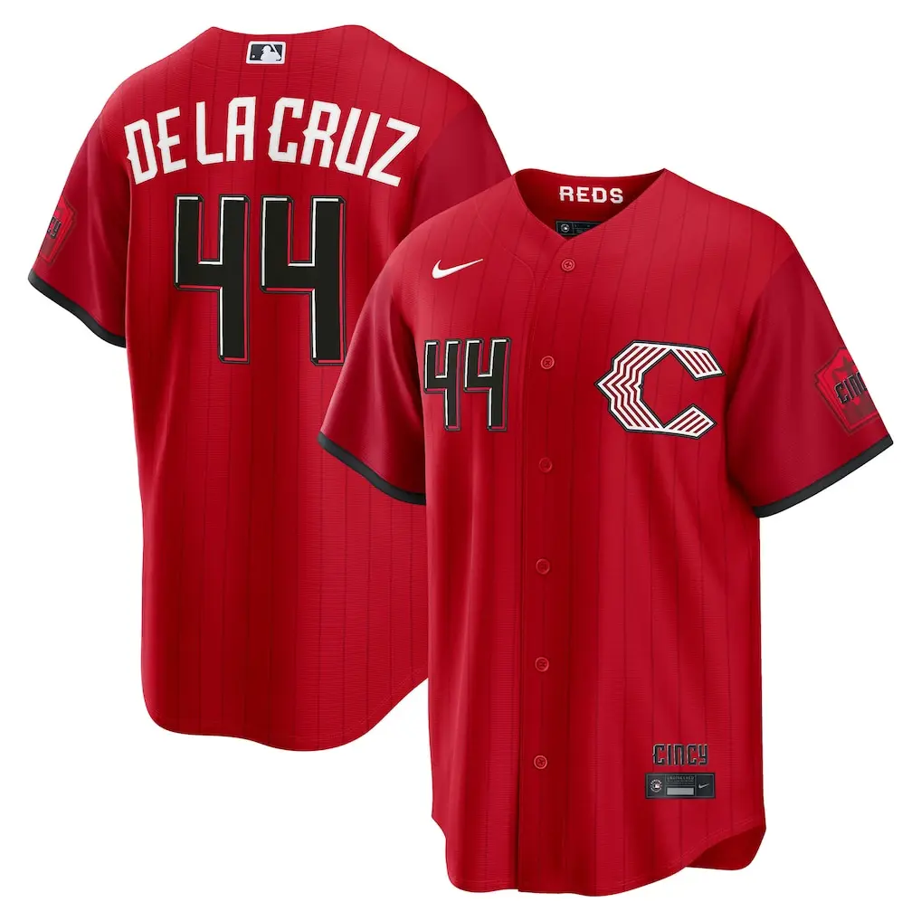 Cincinnati Reds Elly De La Cruz Red 2026 City Connect Jersey Stitched 1 Men's Cincinnati Reds Elly De La Cruz Nike Red 2026 City Connect Stadium Jersey