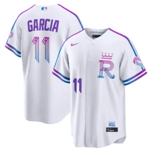 Men's Kansas City Royals Maikel Garcia Nike White 2026 City Connect Stadium Jersey