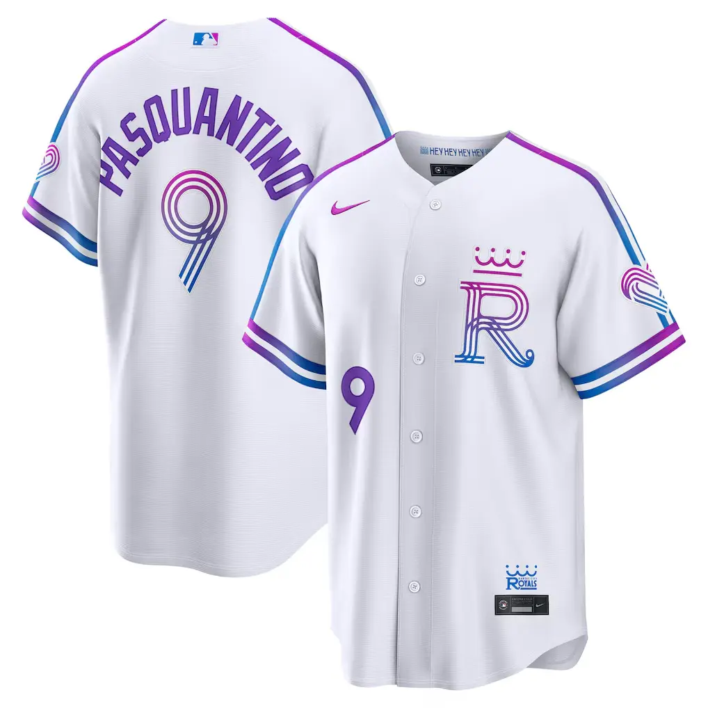 Kansas City Royals Vinnie Pasquantino White 2026 City Connect Jersey Stitched 1 Men's Kansas City Royals Vinnie Pasquantino Nike White 2026 City Connect Stadium Jersey