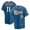 Men's Milwaukee Brewers Jackson Chourio Nike Mineral Blue 2026 City Connect Stadium Jersey