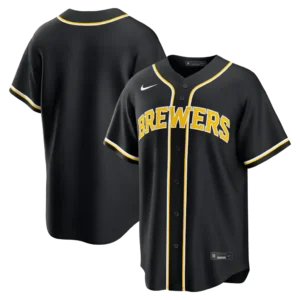 Men's Milwaukee Brewers Nike Fashion Black Out Jersey