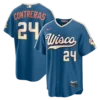 Men's Milwaukee Brewers William Contreras Nike Mineral Blue 2026 City Connect Stadium Jersey