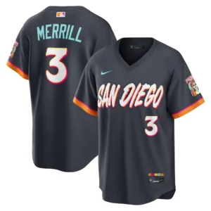 Men's San Diego Padres Jackson Merrill Nike Obsidian 2026 City Connect Stadium Jersey