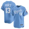 Royals Salvador Perez Light Blue Jersey Stitched