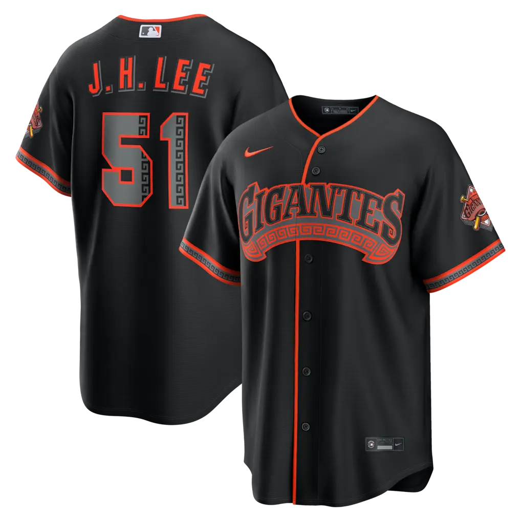 San Francisco Giants Jung Hoo Lee Black Alternate Stadium Jersey Stitched 1 San Francisco Giants Jung Hoo Lee Nike Black Alternate Stadium Jersey